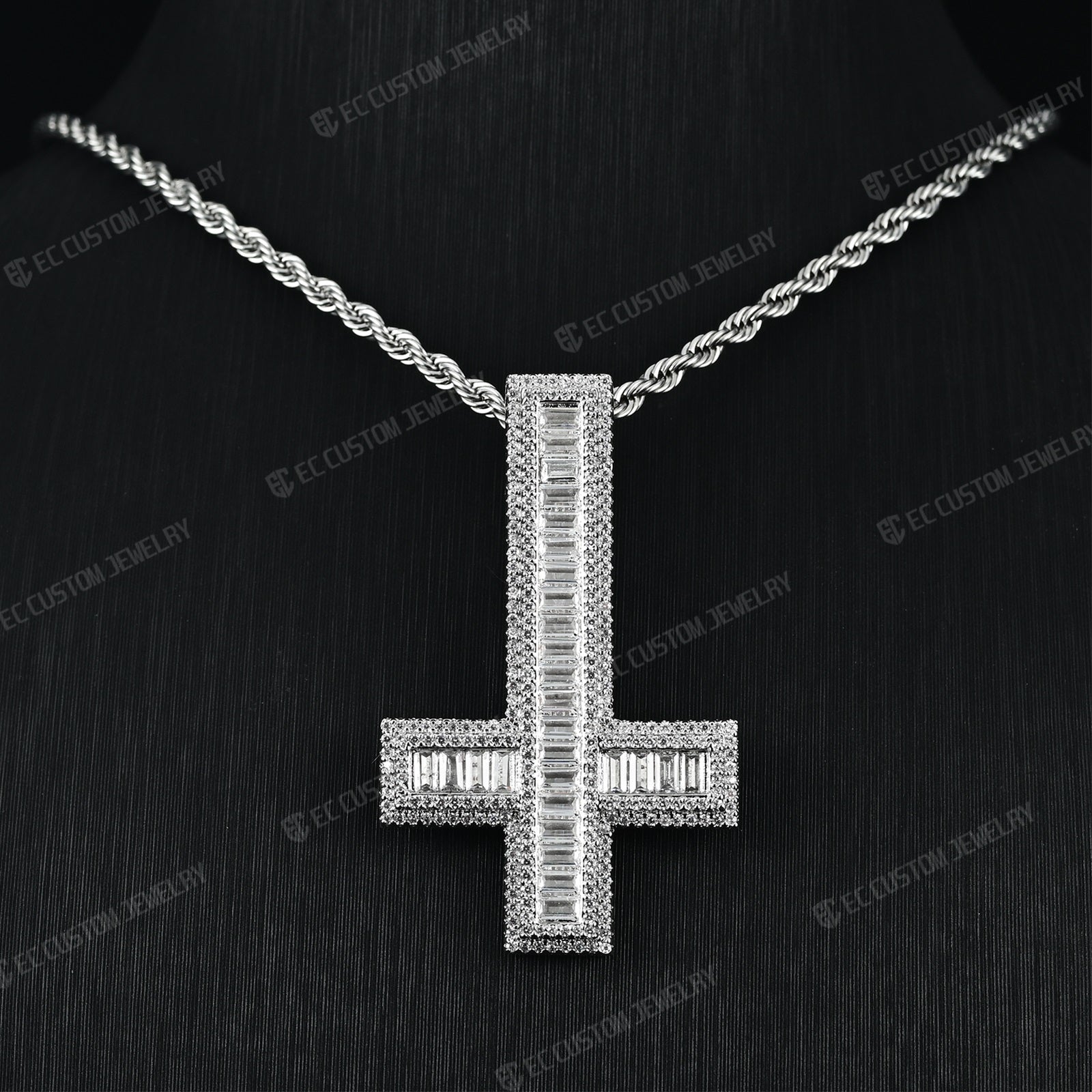 Upside Down Cross pendant Inverted Cross Hip Hop 00 Gang – EC Custom ...