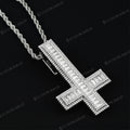 Street Stylish Men s Upside Down Cross Carti Inverted Cross Pendant Necklace Ice Out Jewelry