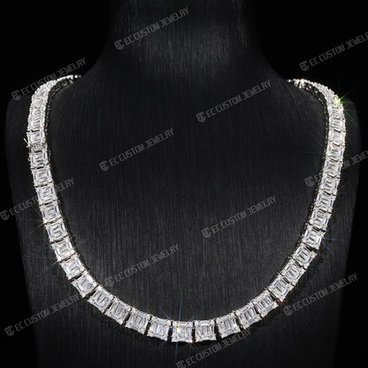 8MM Tennis Baguette Diamond Chain VVS Iced Out Necklace