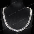 Tennis Baguette Diamond Chain VVS Iced Out Moissanite 14k 18k White Gold 