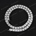 Tennis Baguette Diamond Chain VVS Iced Out Moissanite 14k 18k White Gold 