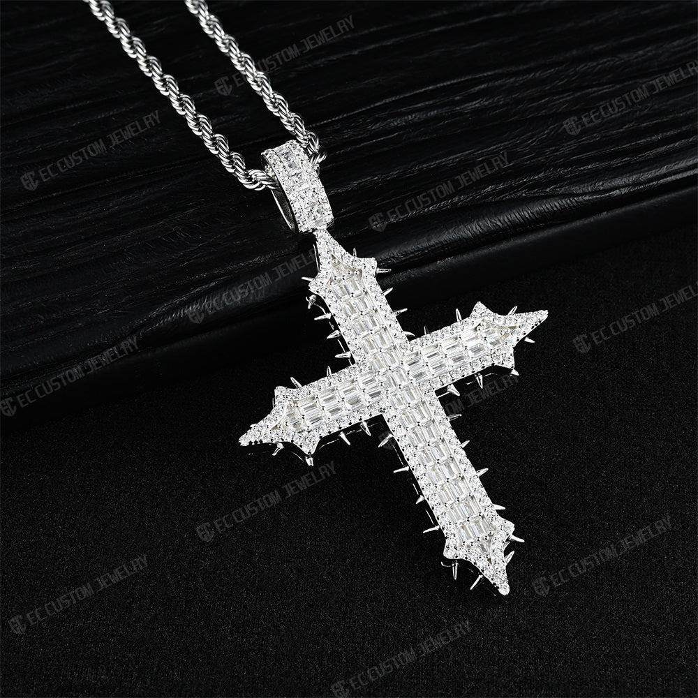 THORN CROSS MOISSANITE PENDANT