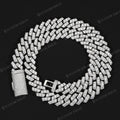 Trapezoidal Cuban Diamond Moissanite Iced Out Cuban Chain Sharp Link 925 Sterling Silver