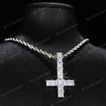 UPSIDE DOWN CROSS SQUARE MOISSANITE PENDANT HIP HOP 5