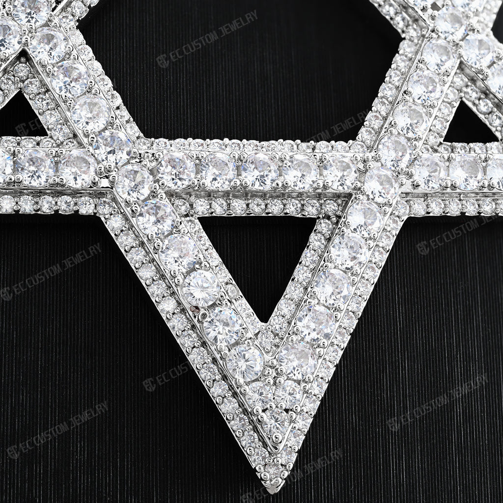 Ultimate Round Heart Pentagram Moissanite Pendant Hip Hop 10