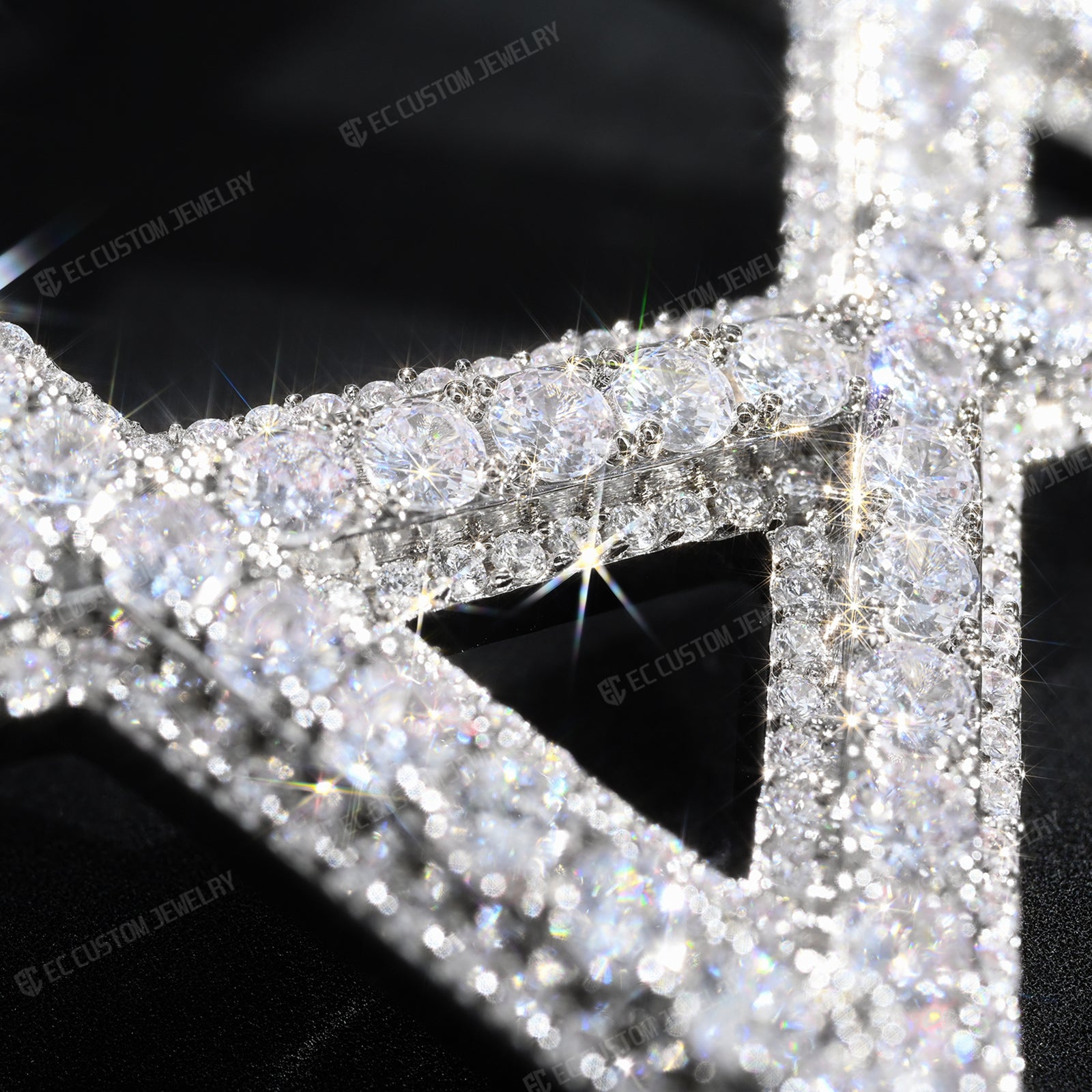 Ultimate Round Heart Pentagram Moissanite Pendant Hip Hop 4