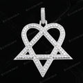 Ultimate Round Heart Pentagram Moissanite Pendant Hip Hop 9
