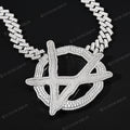 Upside Down Anarchy Logo Chain iced out anarchy necklace hip hop bling jewelry 1