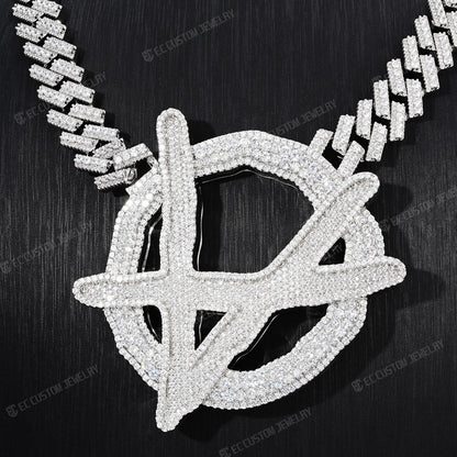 Upside Down Anarchy Logo Chain iced out anarchy necklace hip hop bling jewelry 7