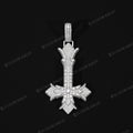 Upside down Gothic Cross vampire cross pendant iced out inverted cross rapper hiphop jewelry 2