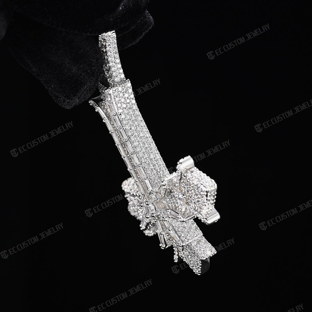 Upside down Gothic Cross vampire cross pendant iced out inverted cross rapper hiphop jewelry 7