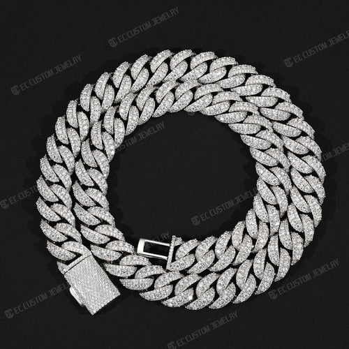 Wavy shaped Cuban link irregular diamond Cuban necklace Bold Moissanite hip hop chain men s jewelry