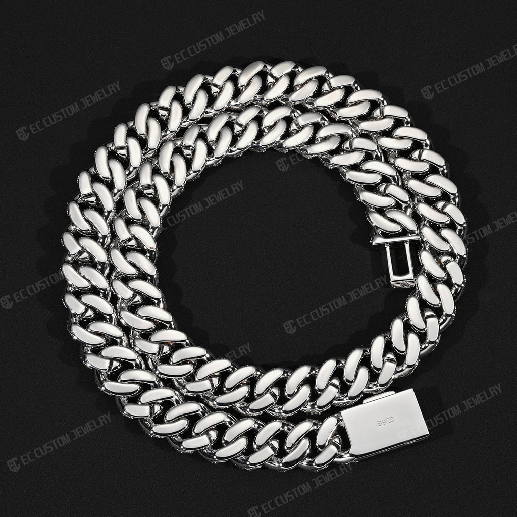 Custom Iced Out Cuban Link Chains Irregular Link Moissanite Necklace