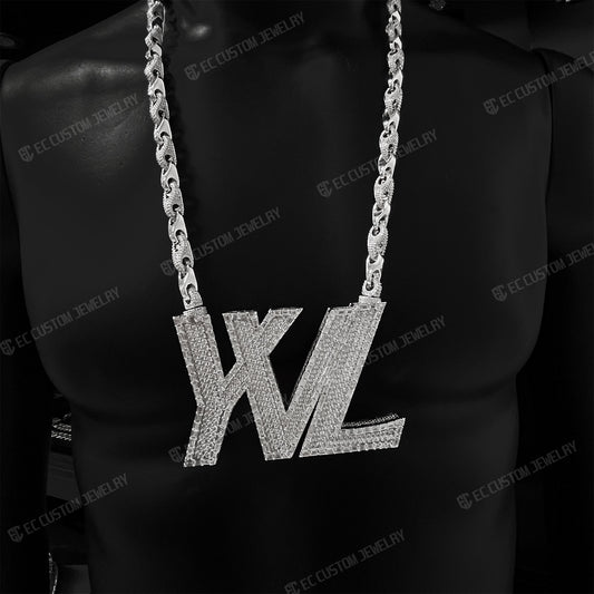 YVL Chain Necklace Iced Out - Yvl Logo Pendant Hip Hop Jewelry for Men