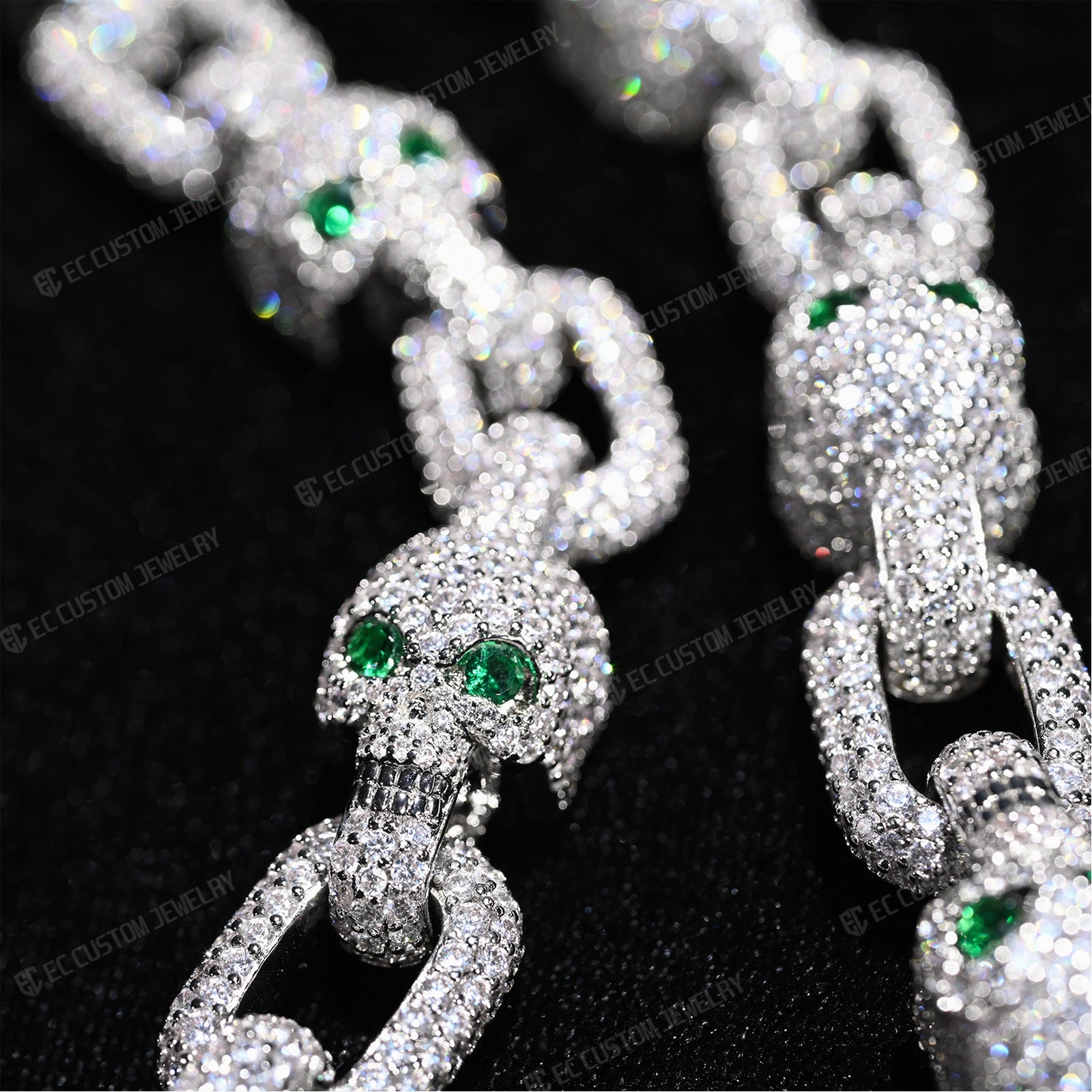 Yeat Style skull Chain Skeleton Chain Necklace Iced Out-S925 Silver 3