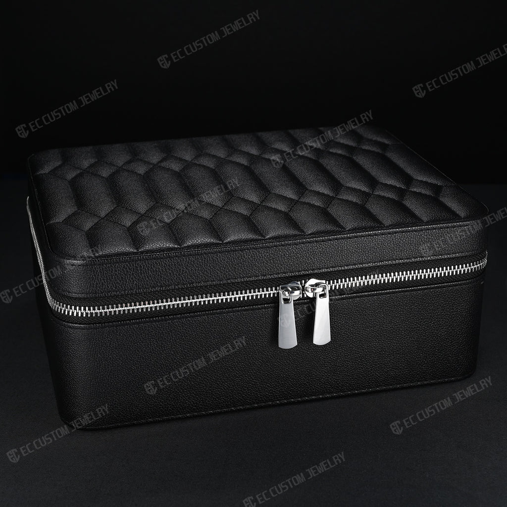 black blue inside hip hop jewelry box iced out chain case watch diamond pendant keeping 1
