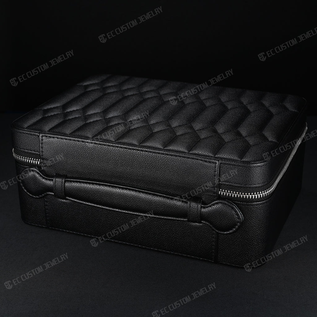 black blue inside hip hop jewelry box iced out chain case watch diamond pendant keeping 2