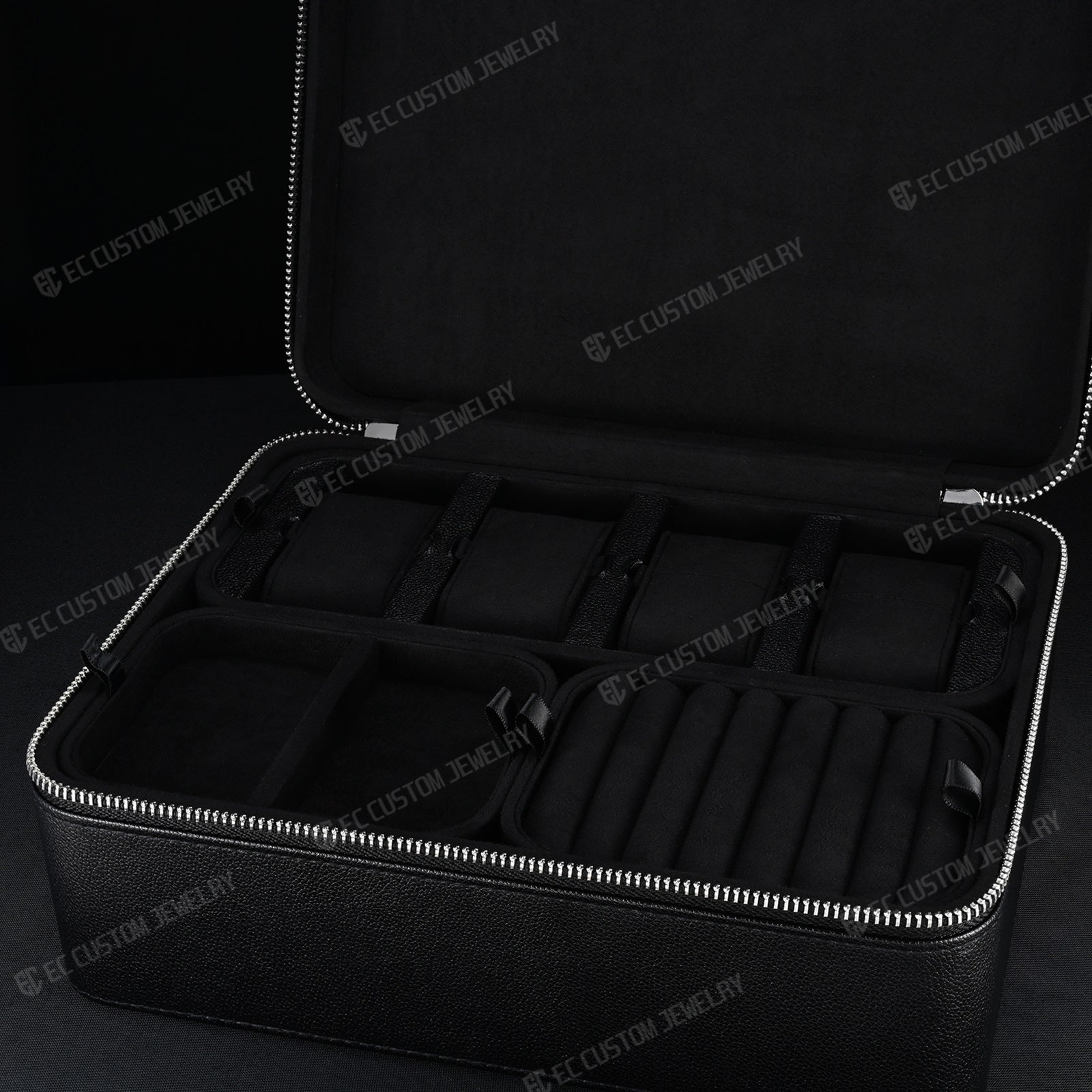 black blue inside hip hop jewelry box iced out chain case watch diamond pendant keeping 8