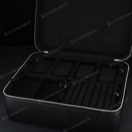 black blue inside hip hop jewelry box iced out chain case watch diamond pendant keeping 8