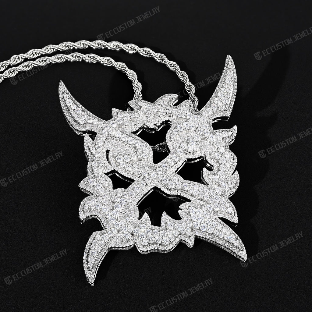iced out x pendant ken carson jewelry S925 sterling silver opium gang