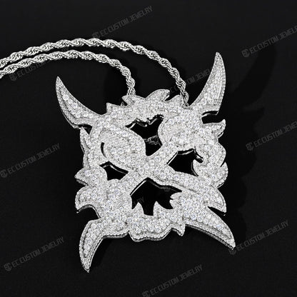Dazzling Iced Out X Pendant Standard Size