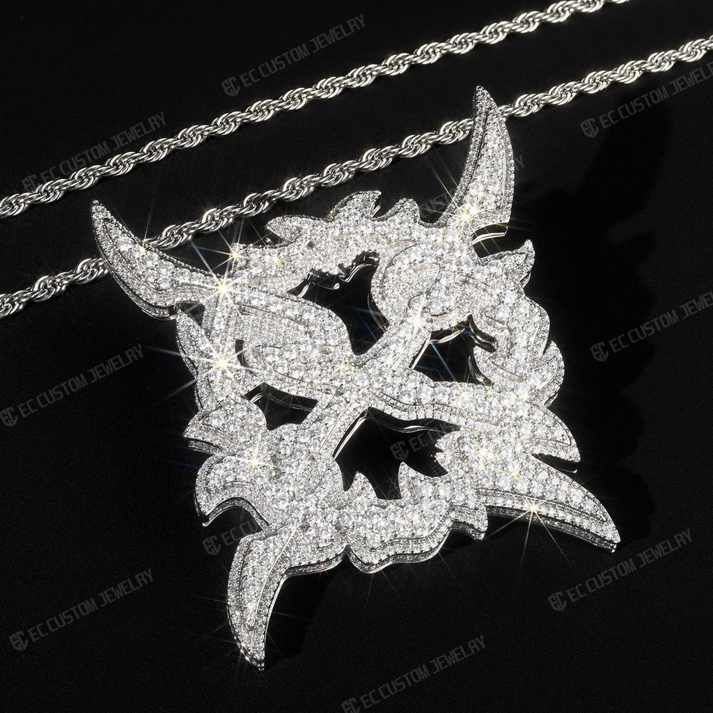 iced out x pendant ken carson jewelry S925 sterling silver