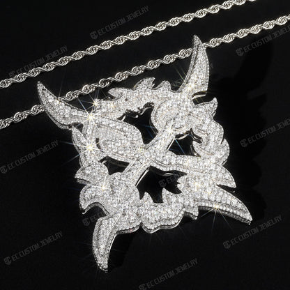 Dazzling Iced Out X Pendant Standard Size