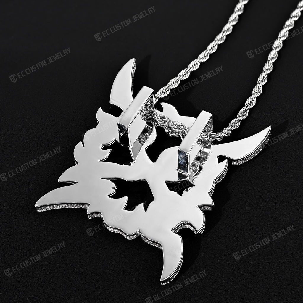 iced out x pendant ken carson jewelry S925 sterling silver opium gang