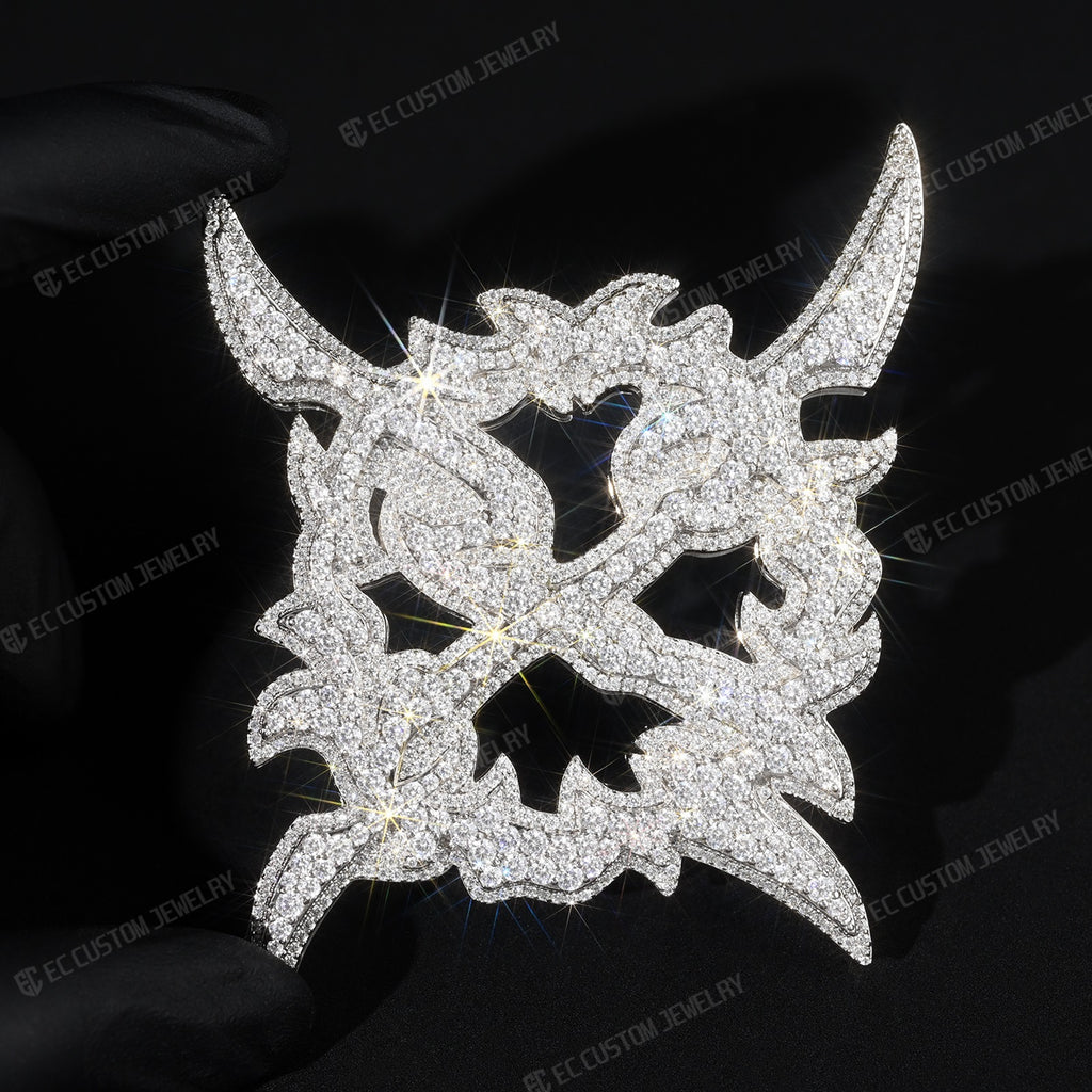 iced out x pendant ken carson jewelry S925 sterling silver opium gang