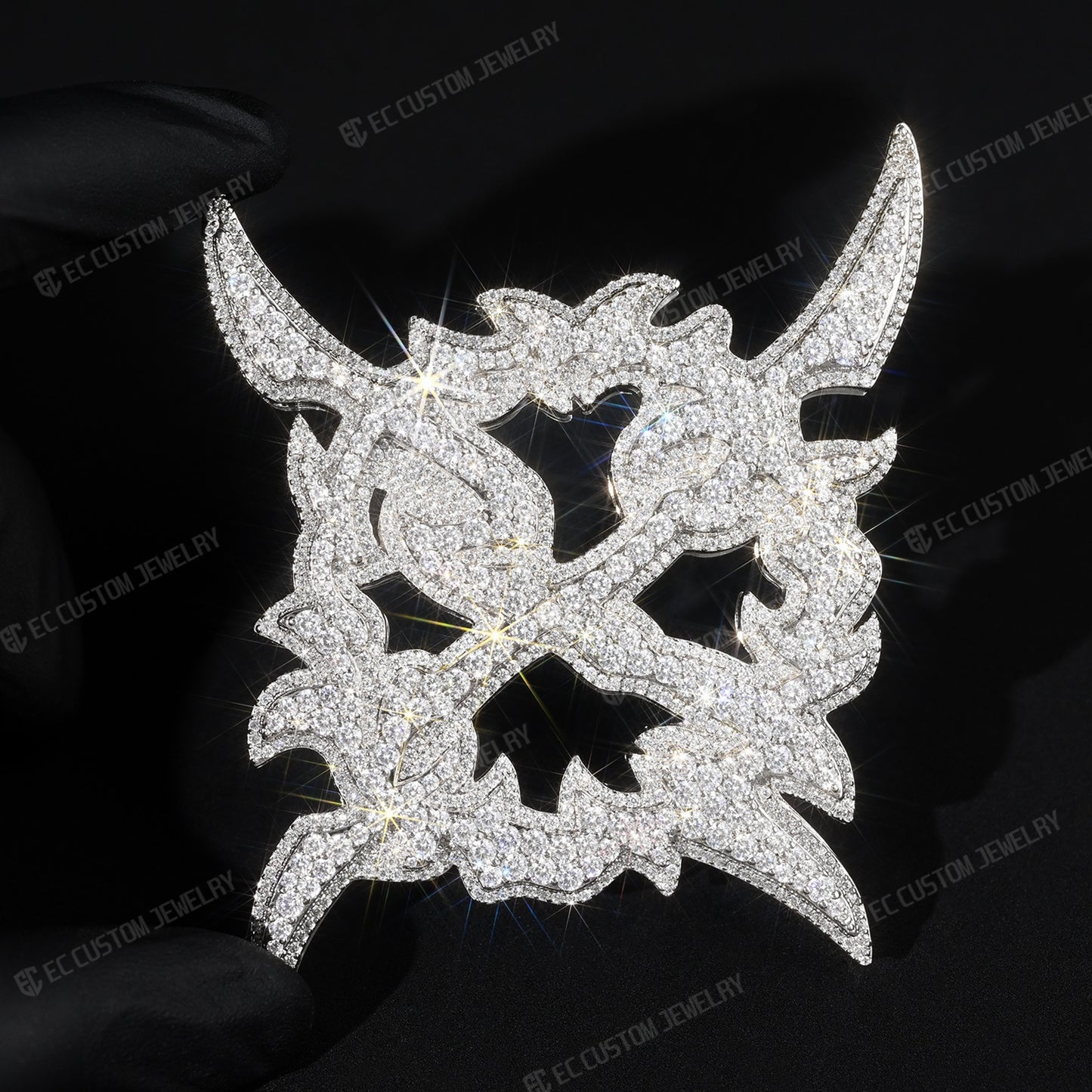Dazzling Iced Out X Pendant Standard Size