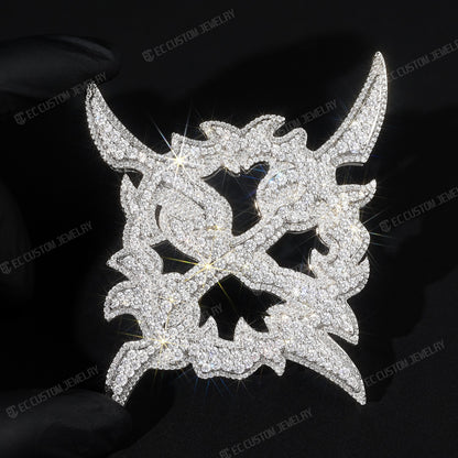 Dazzling Iced Out X Pendant Standard Size