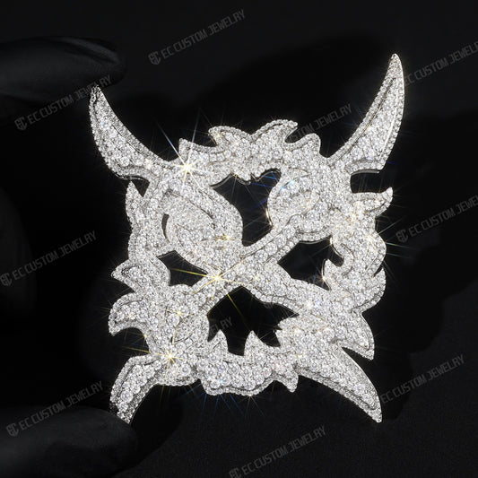 Dazzling Iced Out X Pendant Standard Size