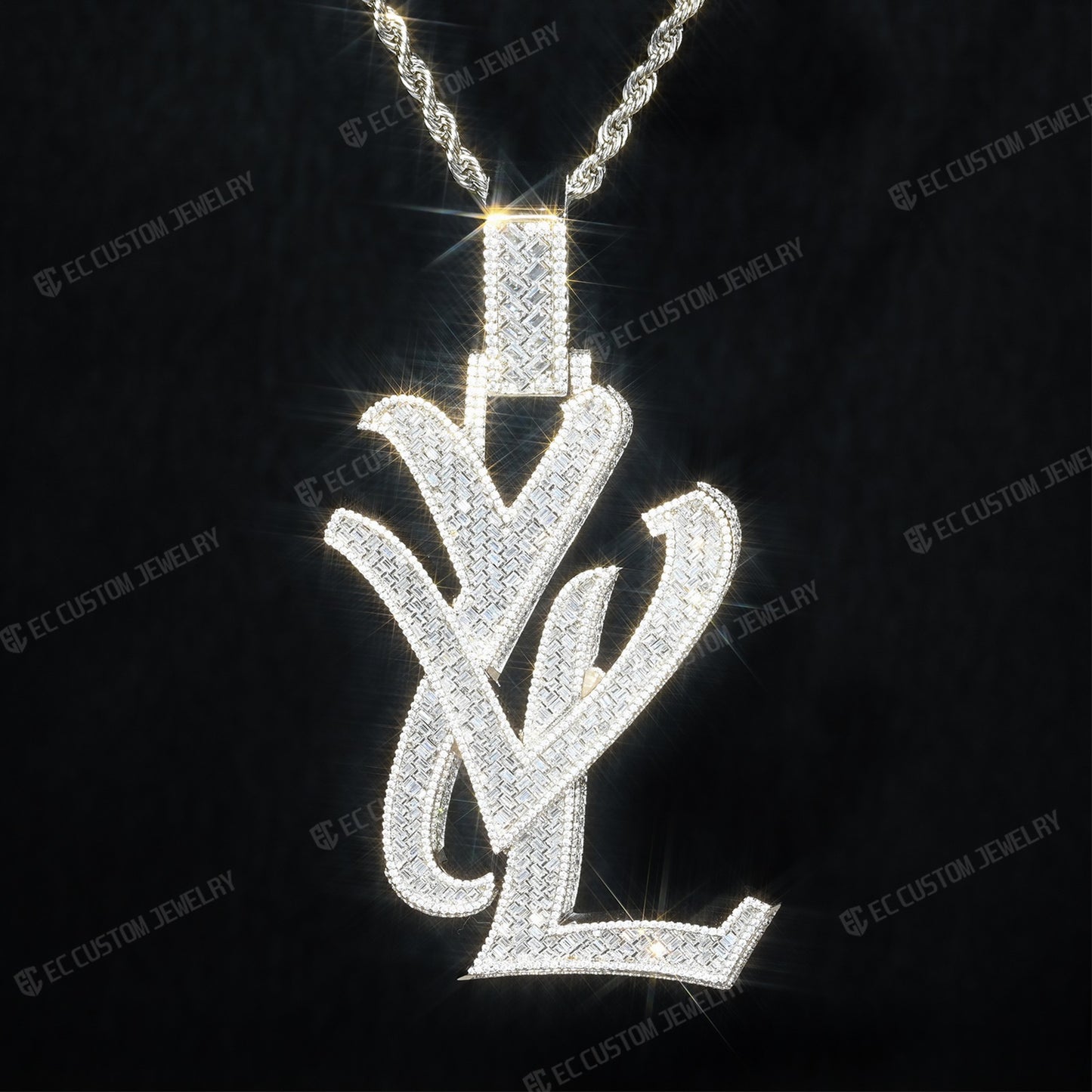 yvl ysl logo pendant hip hop rapper iced out jewelry men fashion outfit diamonds 925 silver 4