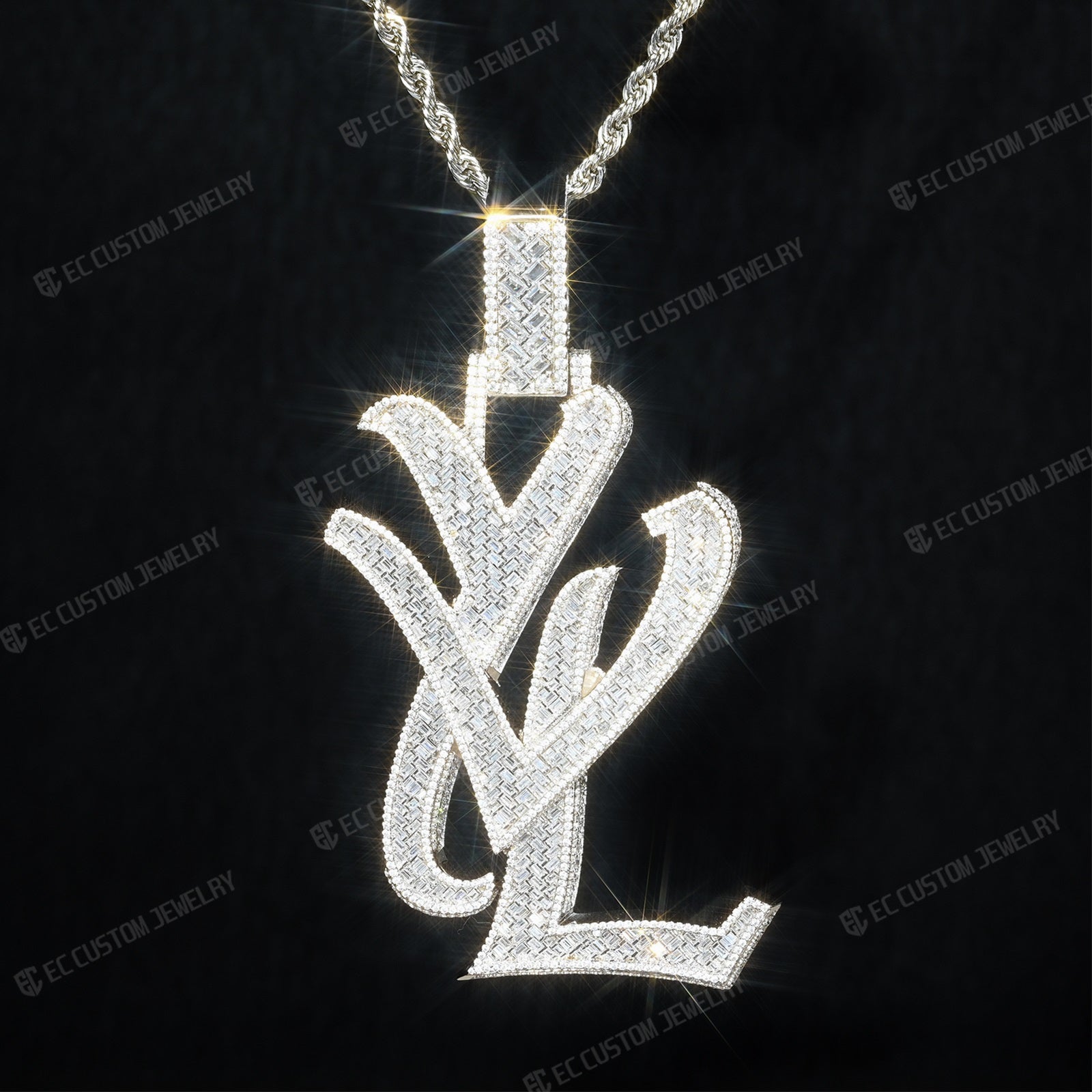 yvl ysl logo pendant hip hop rapper iced out jewelry men fashion outfit diamonds 925 silver 4